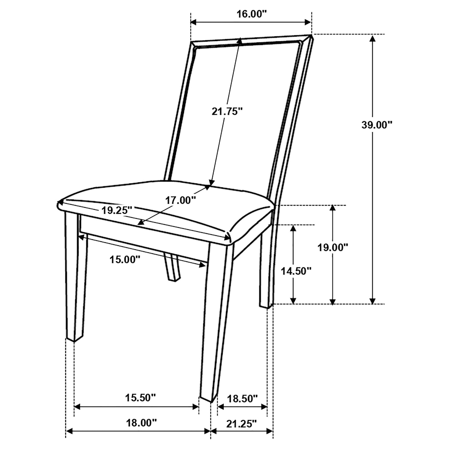 Kelly Upholstered Dining Side Chair Dark Grey (Set of 2)