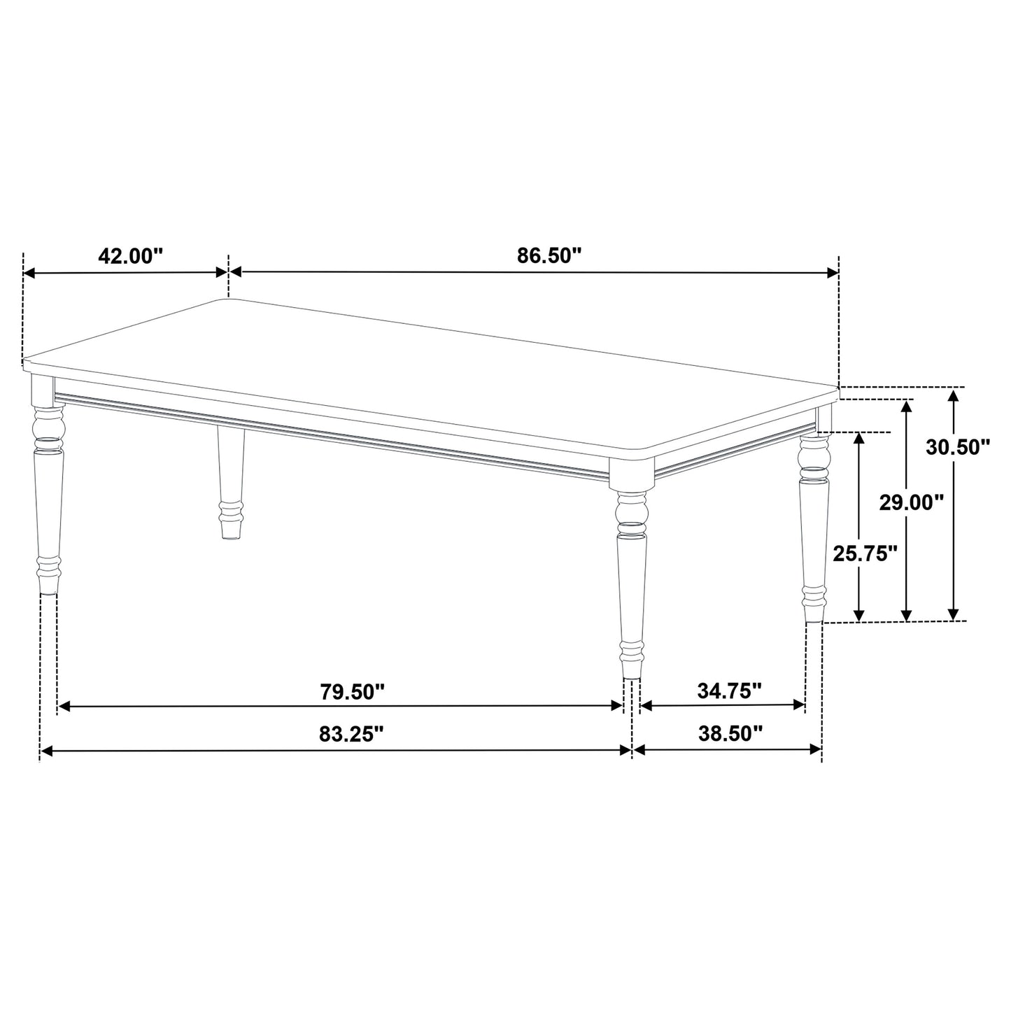 Willowbrook Rectangular 87-inch Wood Dining Table Chestnut