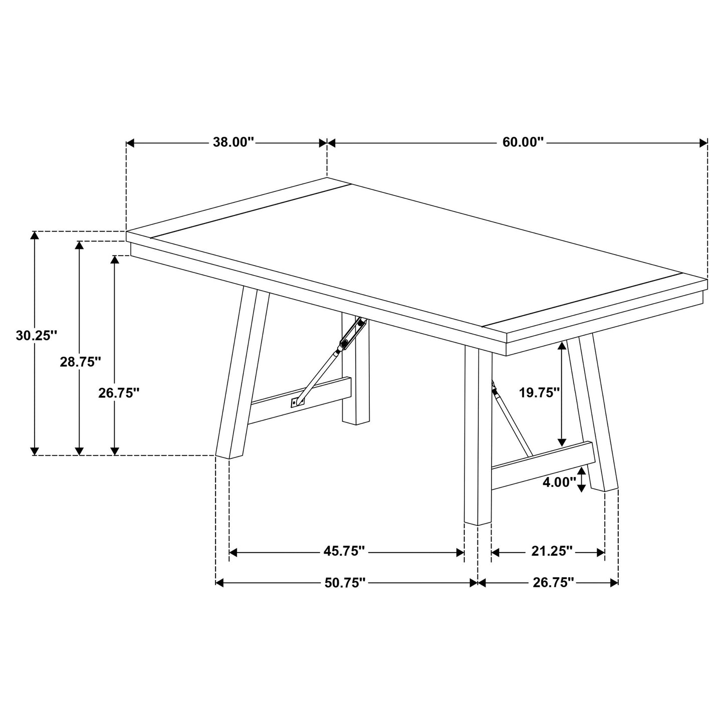 Newport Rectangular 72-inch Wood Trestle Dining Table Black