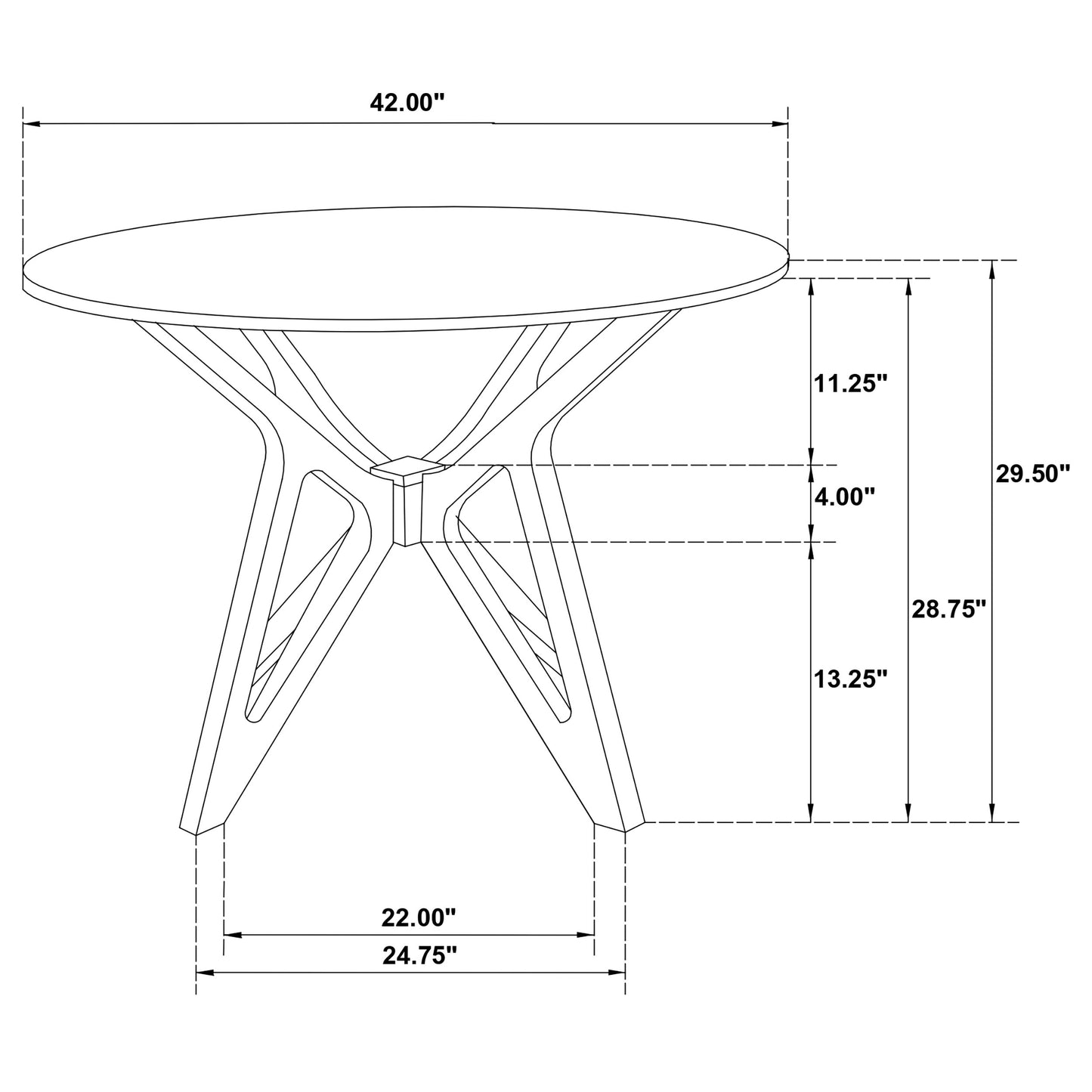 Elowen Round 42-inch Solid Wood Dining Table Light Walnut