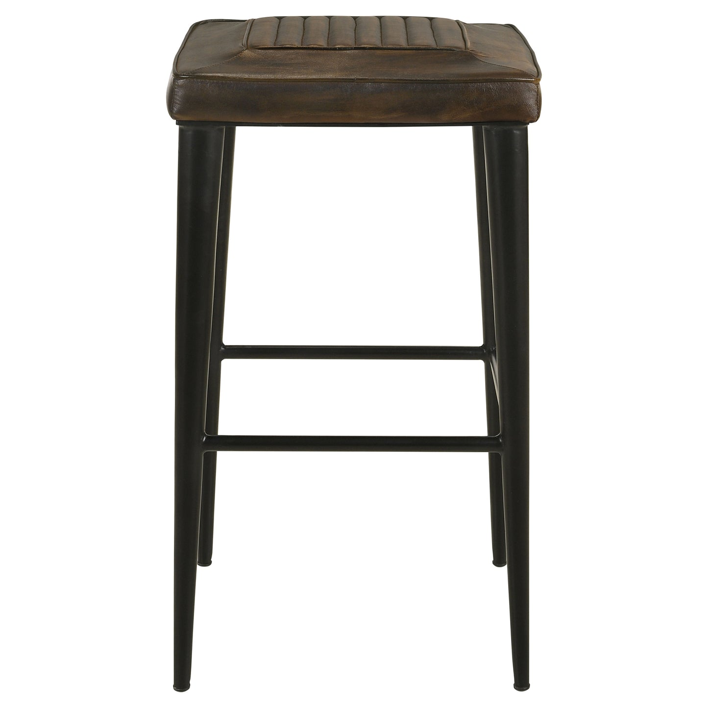 Alvaro Leather Upholstered Bar Stool Brown (Set of 2)