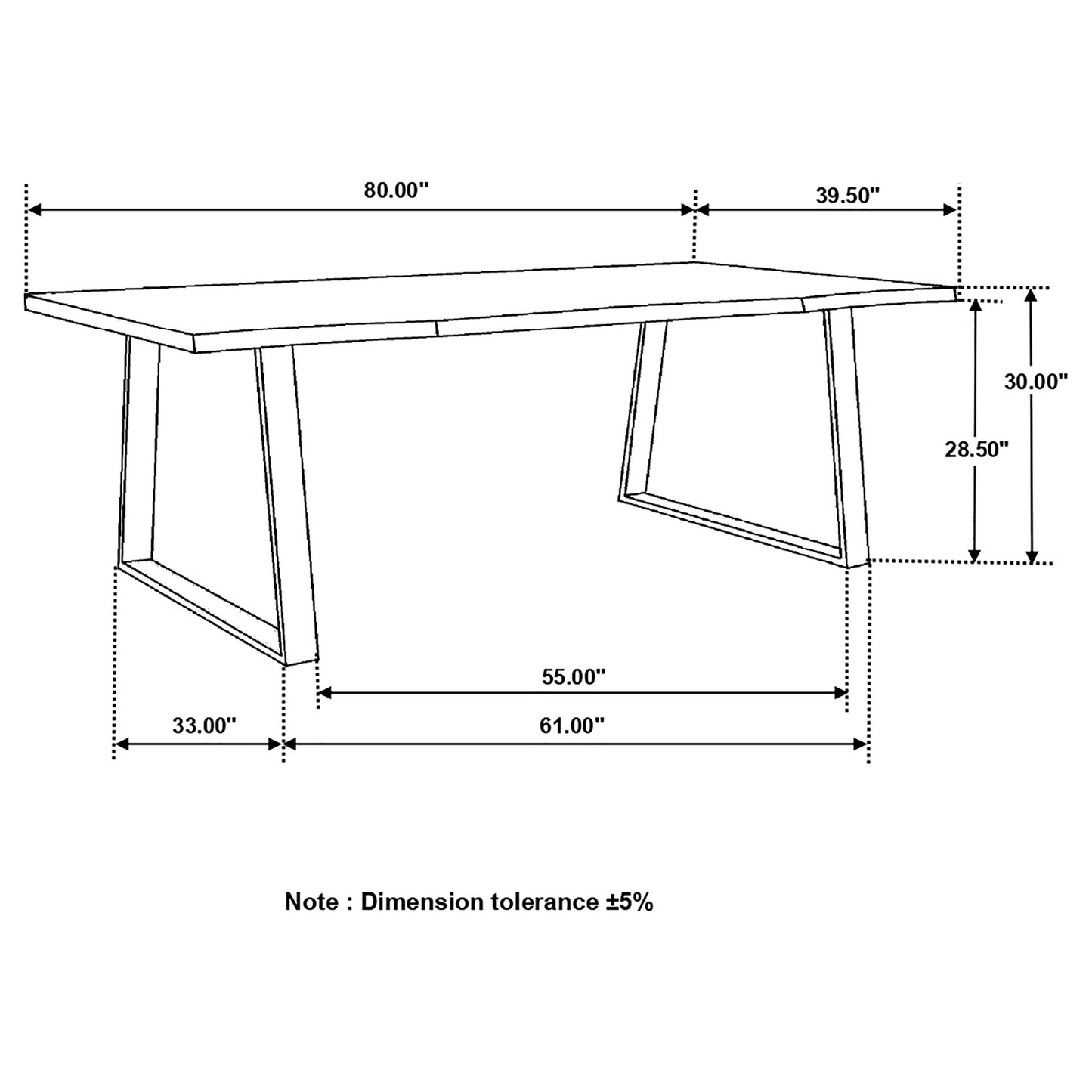 Ditman 80-inch Live Edge Dining Table Grey Sheesham