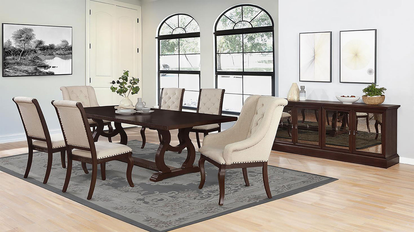 Brockway 7-piece Extension Leaf Dining Set Antique Java