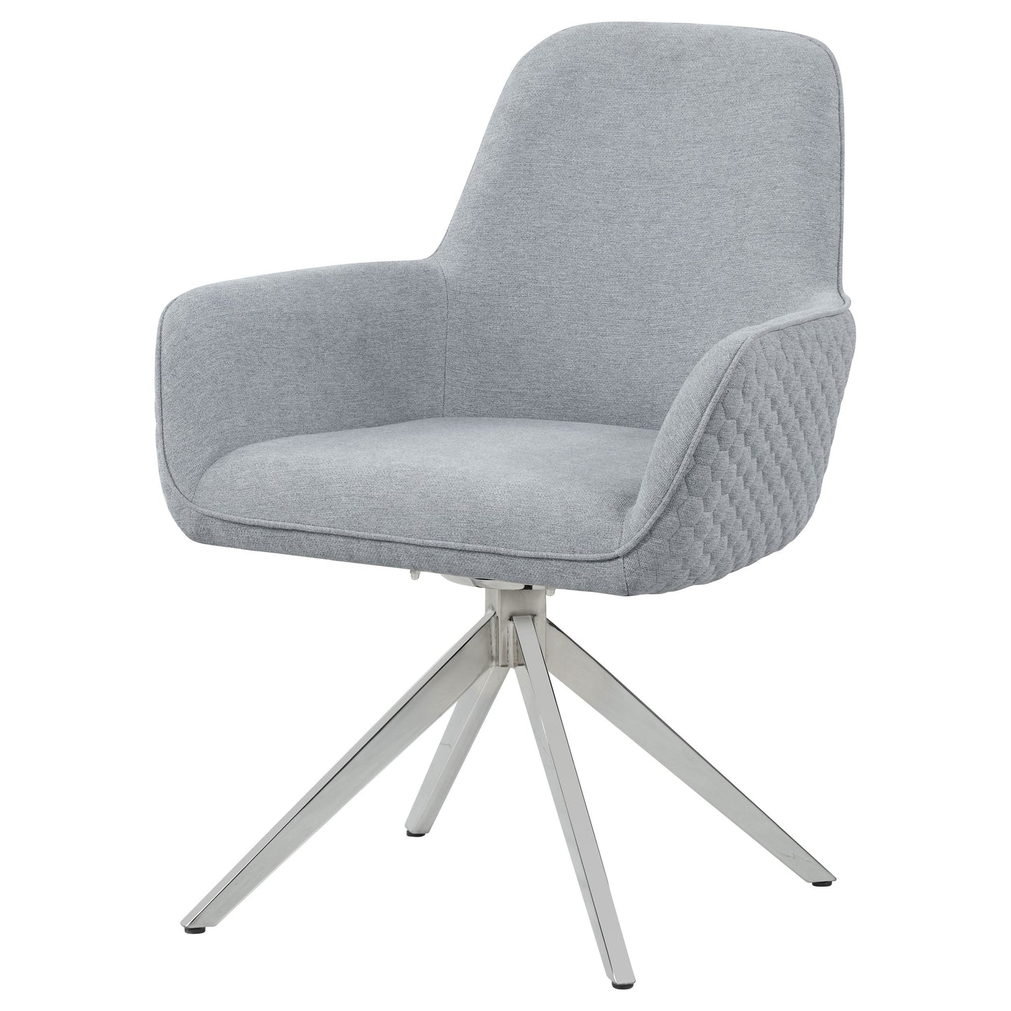 Abby Fabric Upholstered Swivel Dining Arm Chair Light Grey