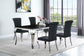 Carone 5-piece 81" Rectangular Black Glass Dining Set Black