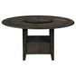 Twyla Round 60-inch Dining Table with Lazy Susan Dark Cocoa