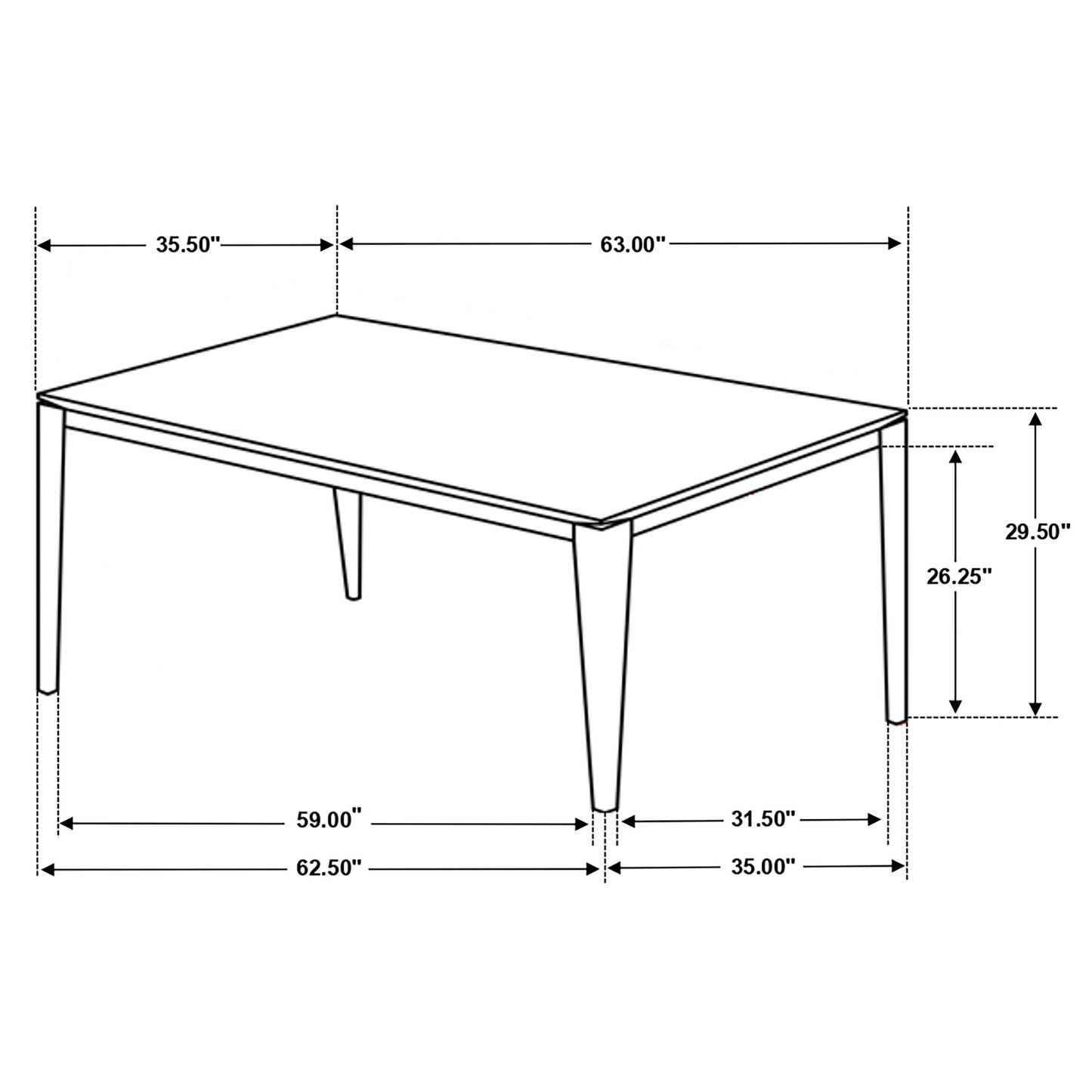 Stevie Rectangular 63-inch Faux Marble Dining Table Grey