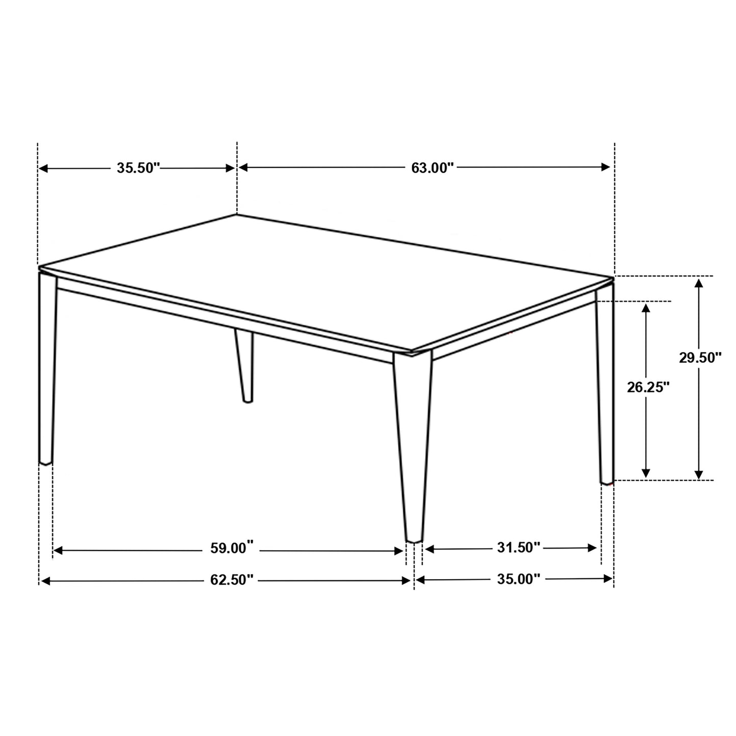 Stevie Rectangular 63-inch Faux Marble Dining Table White