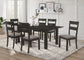 Jakob 7-piece Rectangular Extension Leaf Dining Set Black