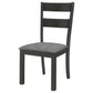 Jakob Ladder Back Wood Dining Side Chair Black (Set of 2)