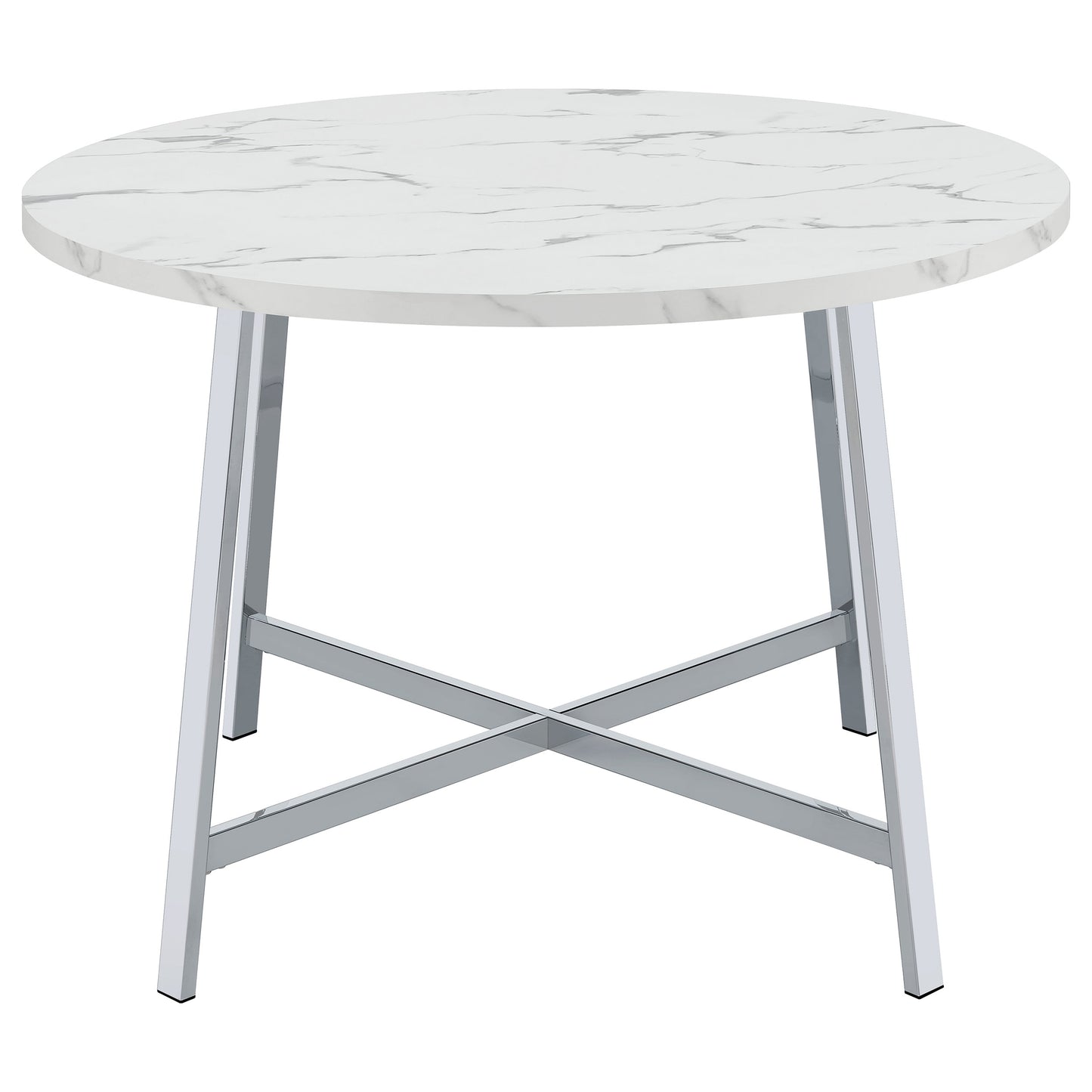 Alcott Round 45-inch Dining Table Carrara Faux Marble