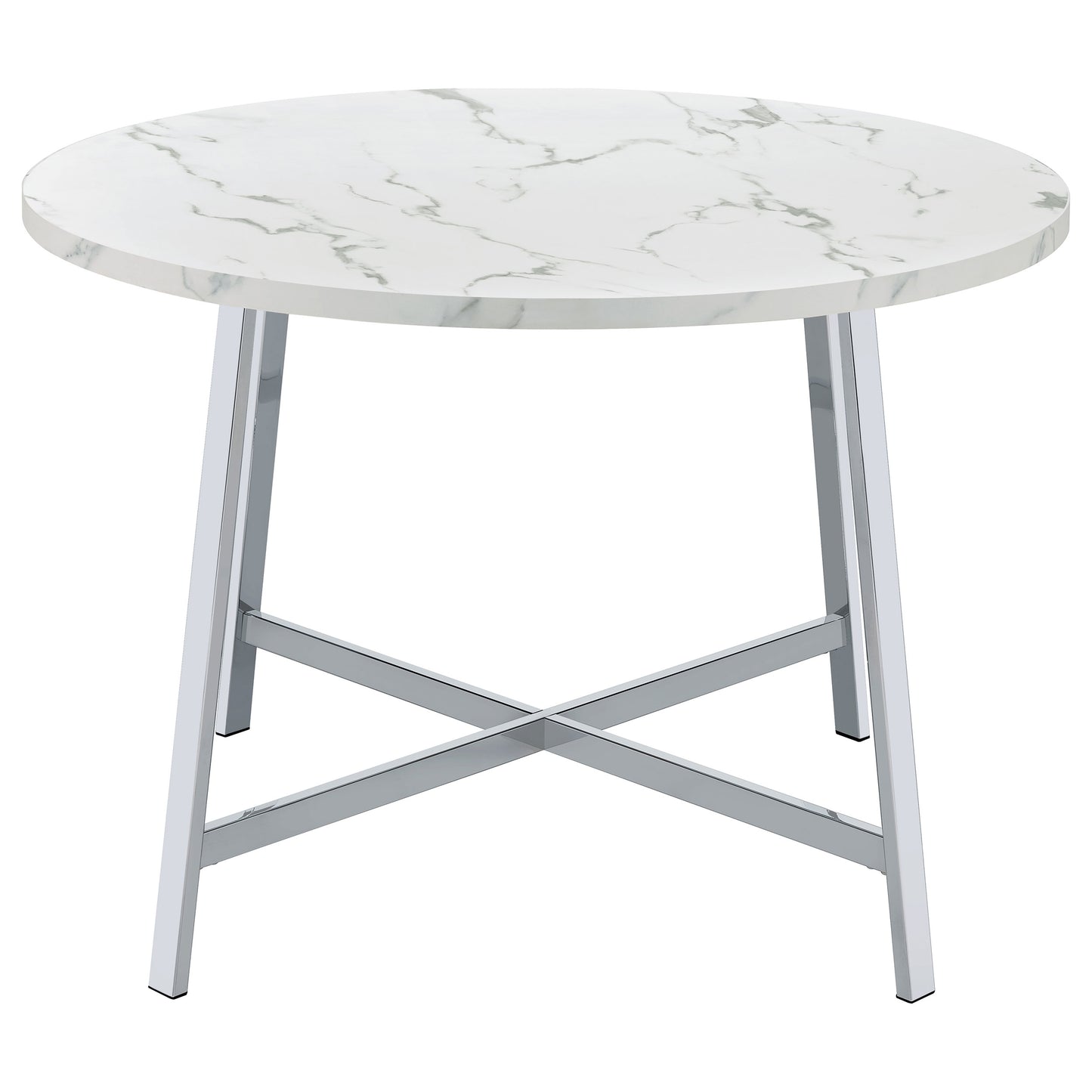 Alcott Round 45-inch Dining Table Carrara Faux Marble