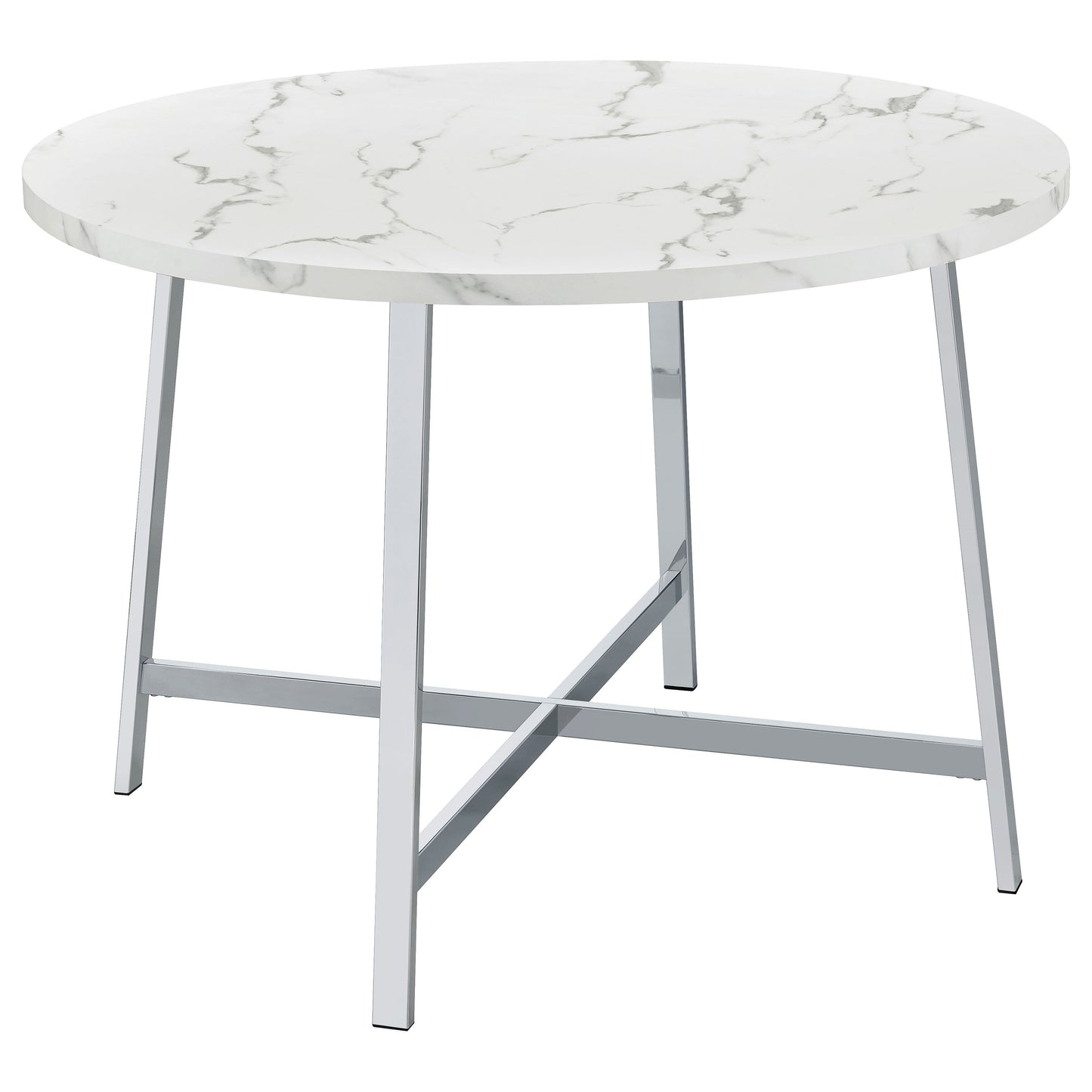 Alcott Round 45-inch Dining Table Carrara Faux Marble