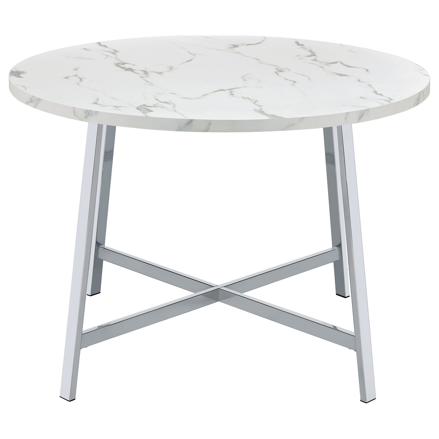 Alcott Round 45-inch Dining Table Carrara Faux Marble