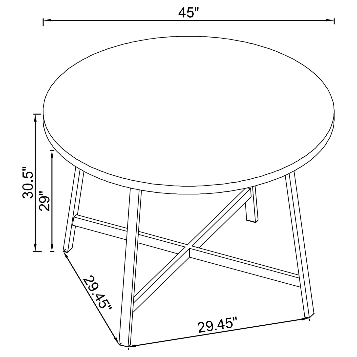 Alcott Round 45-inch Dining Table Carrara Faux Marble