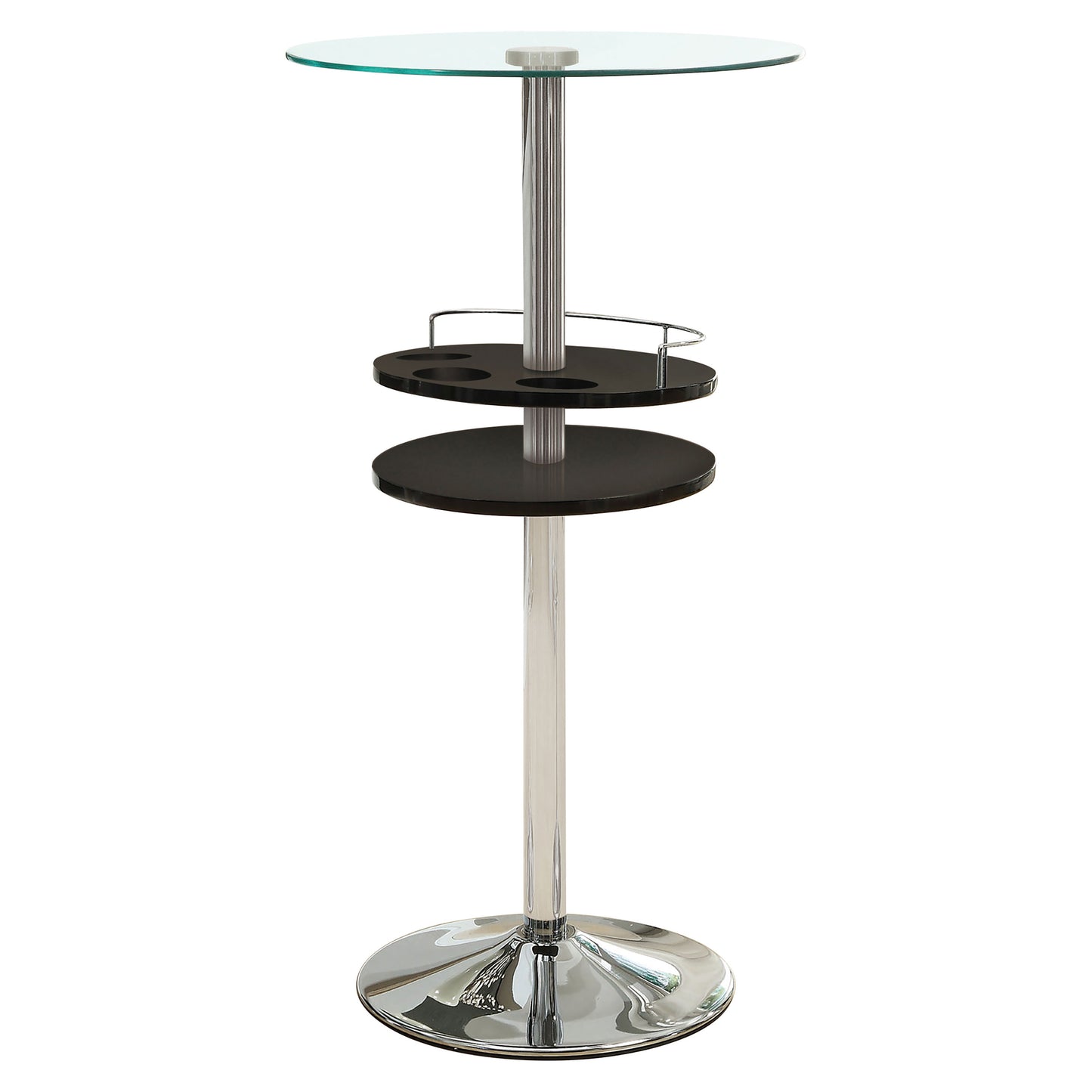 Gianella Round 24-inch Glass Top Bistro Bar Table Chrome