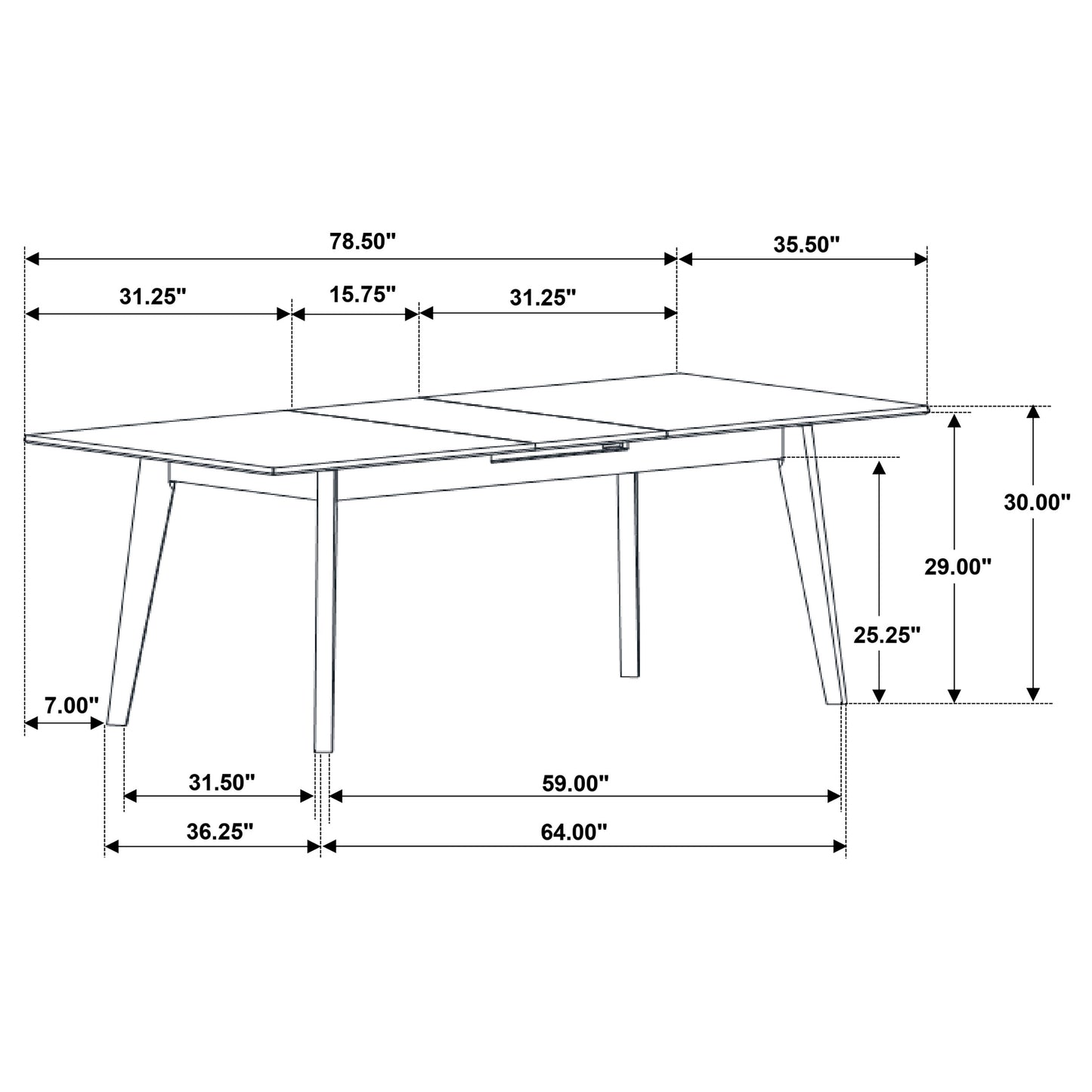 Crestmont 78-inch Extension Dining Table Black Faux Marble