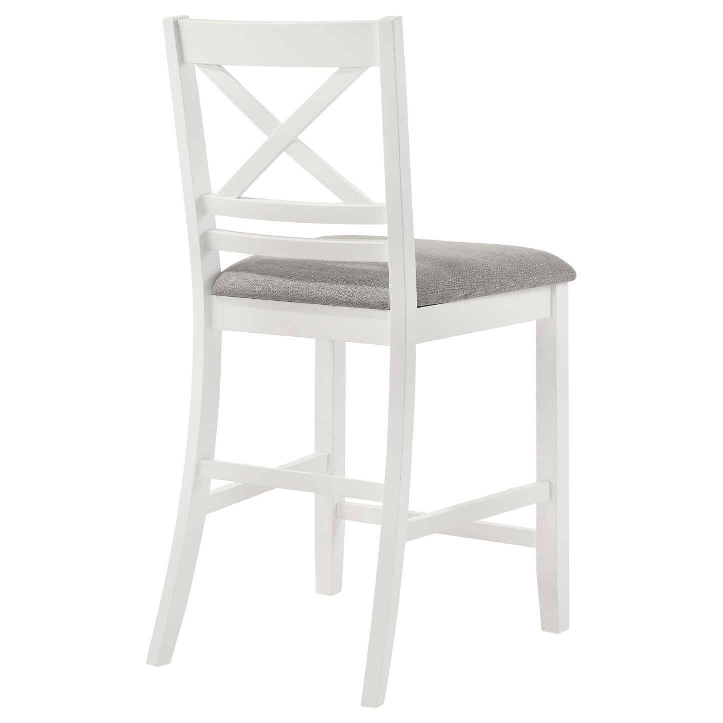 Hollis Wood Counter Chair with Cushion White (Set of 2)