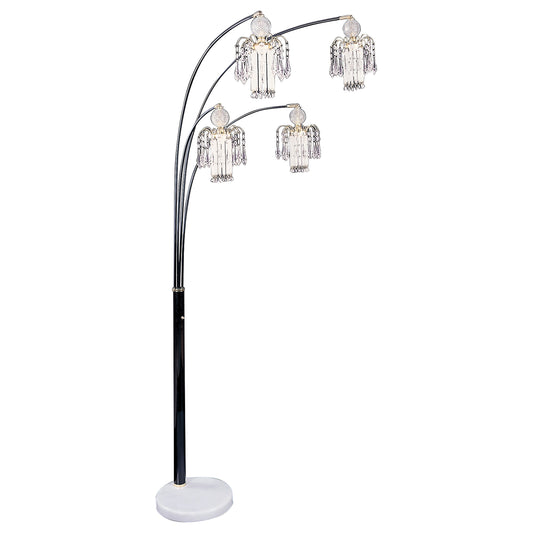 Maisel 91-inch Hanging Crystal Arc Tree Floor Lamp Black