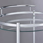 Chrissy Round Glass Shelf Metal Bar Cart Chrome