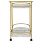 Desiree 2-tier Faux Marble Shelf Metal Bar Cart Gold