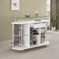 Gideon Curved Glass Top Home Bar Cabinet White High Gloss