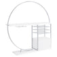 Risley 2-door Circular LED Home Bar Cabinet White High Gloss