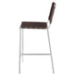 Adelaide Upholstered Counter Height Stool Brown and Chrome