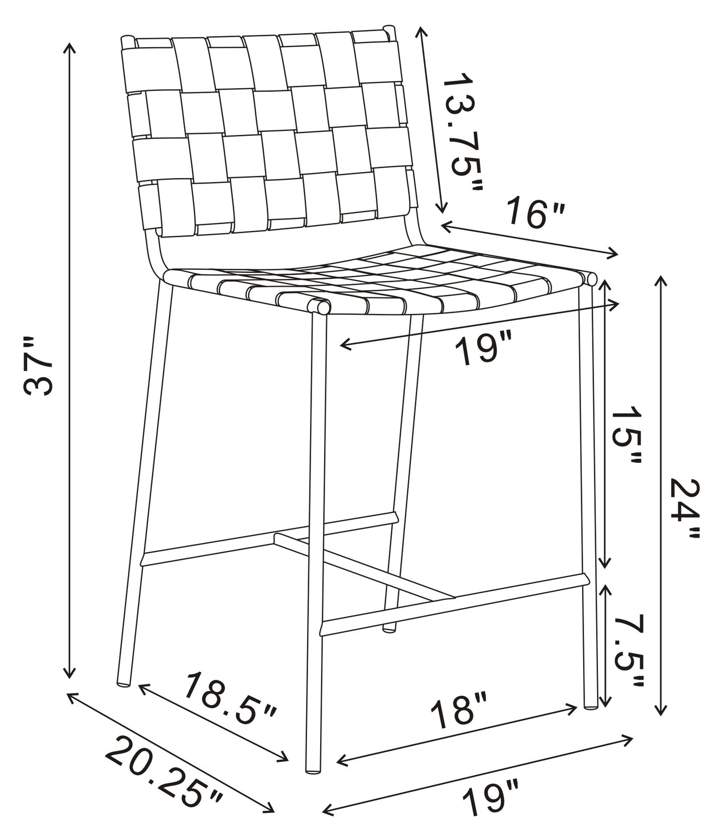 Adelaide Upholstered Counter Height Stool Brown and Chrome