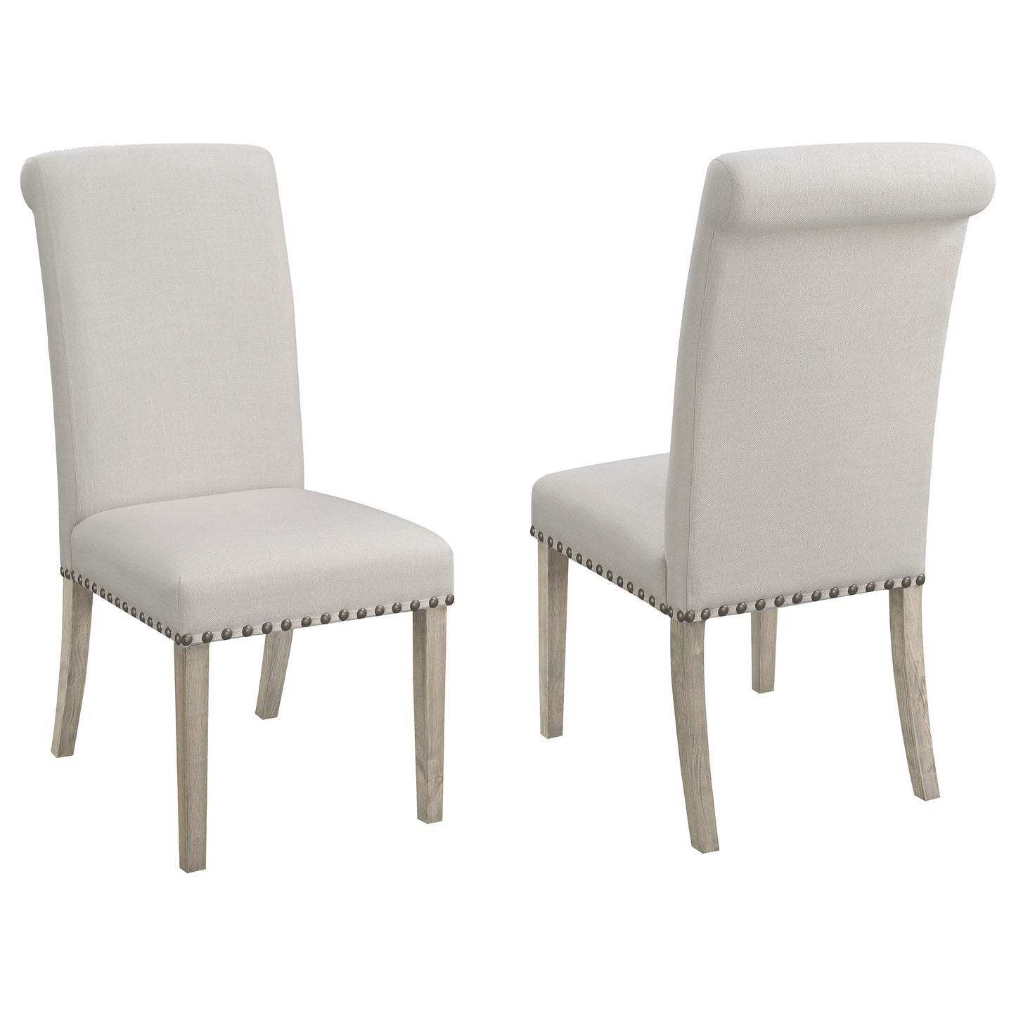 Salem Fabric Upholstered Dining Side Chair Beige (Set of 2)