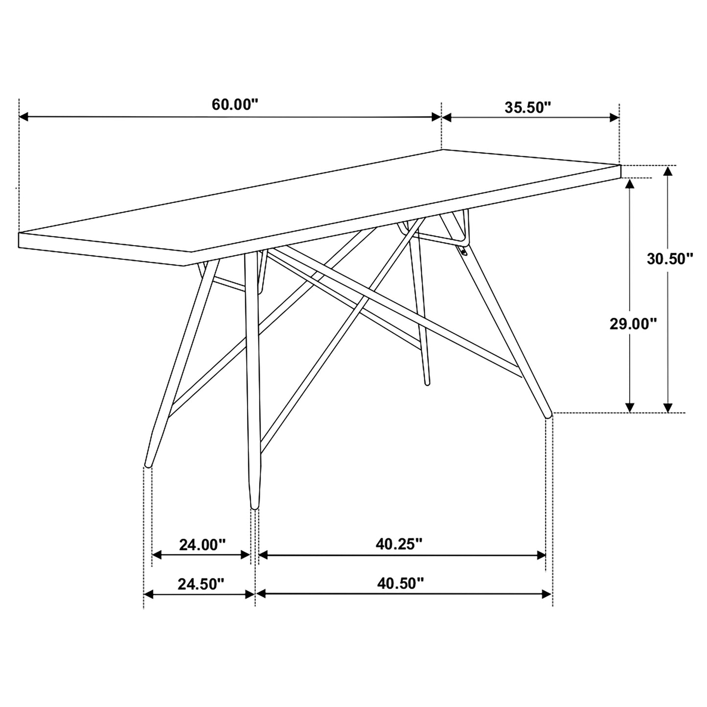 Gabrielle Rectangular 60-inch Marble Top Dining Table White