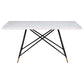 Gabrielle Rectangular 60-inch Marble Top Dining Table White