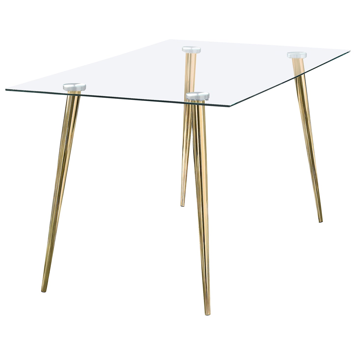 Gilman Rectangular 64-inch Glass Top Dining Table Gold