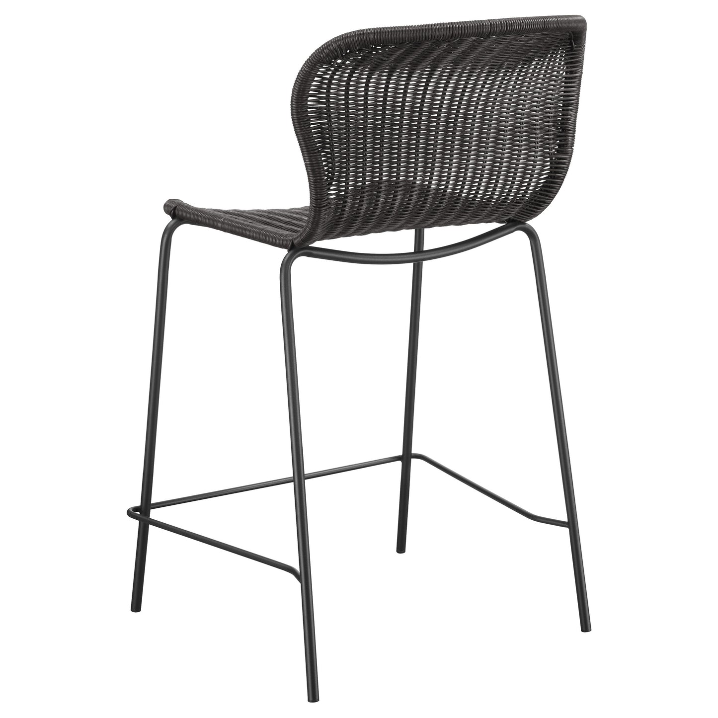 Mckinley Faux Rattan Metal Counter Chair Brown (Set of 2)