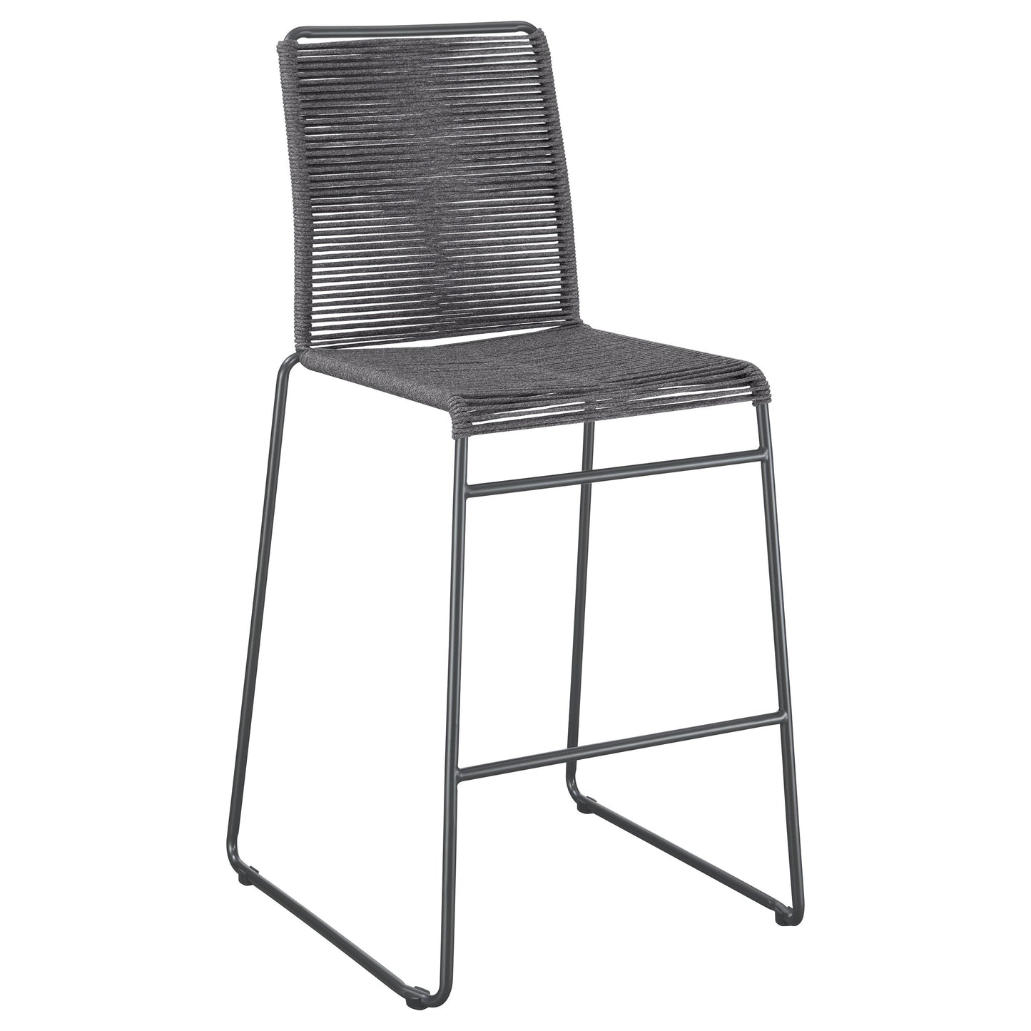 Jerome Woven Rope Metal Bar Chair Charcoal (Set of 2)