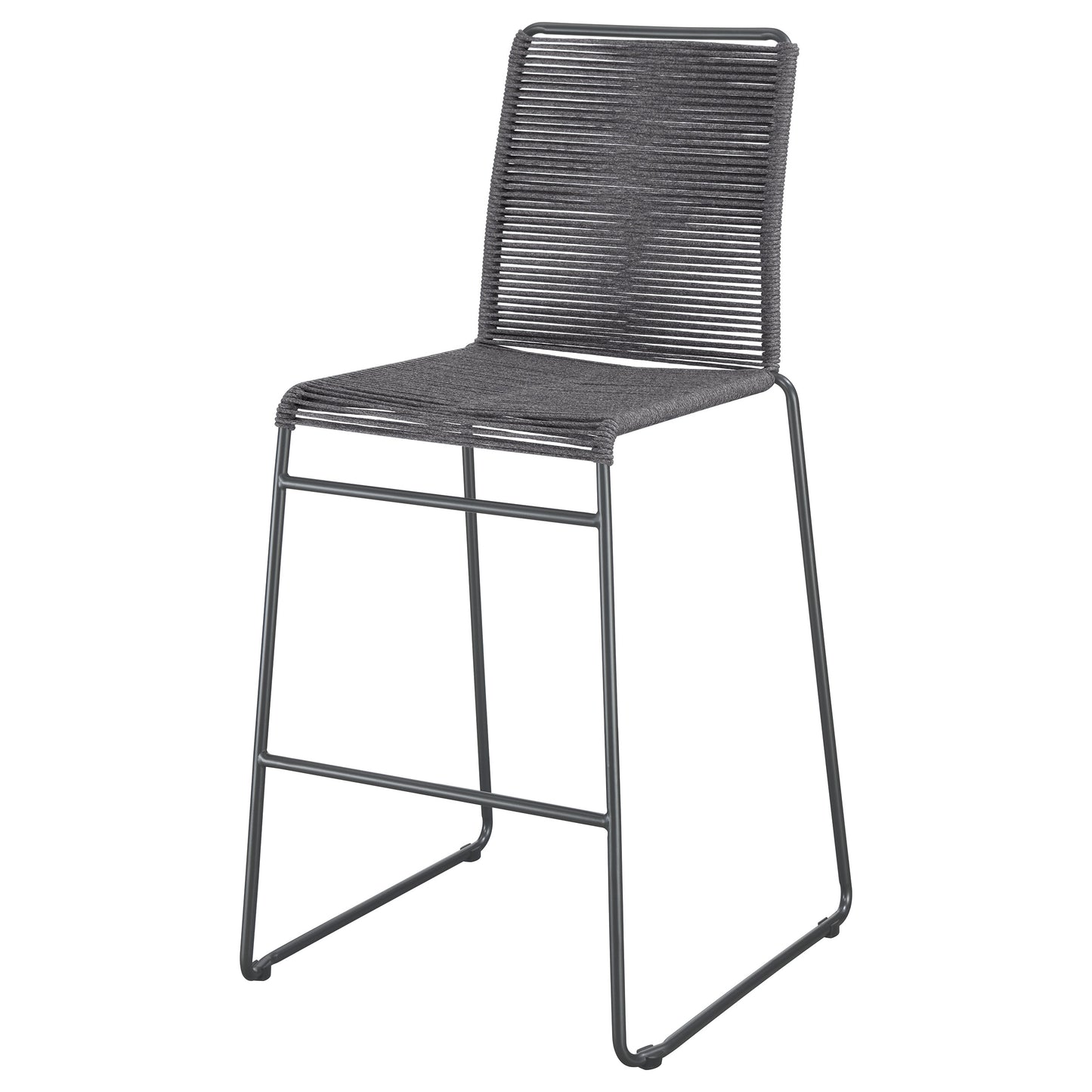 Jerome Woven Rope Metal Bar Chair Charcoal (Set of 2)