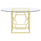 Starlight Round 54-inch Glass Top Metal Dining Table Brass