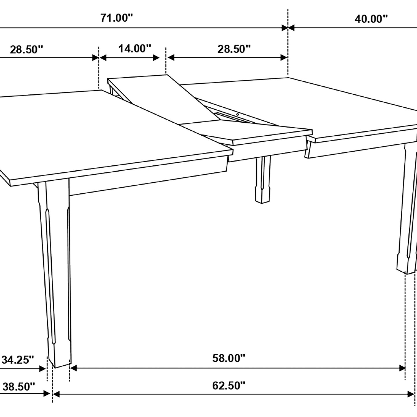 Kirby 5-piece Rectangular Dining Table Set Rustic Off White