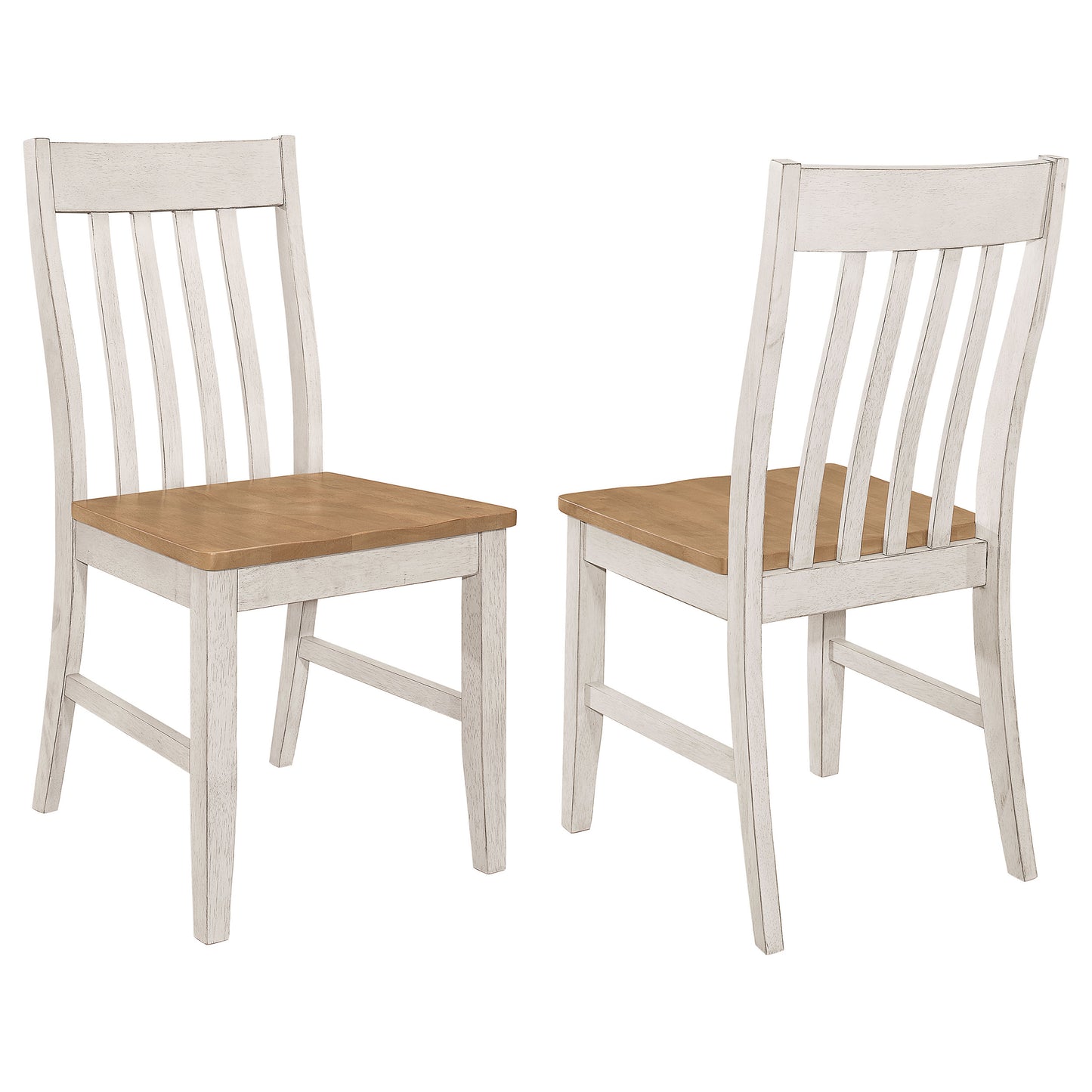 Kirby Wood Dining Side Chair Rustic Off White (Set of 2)