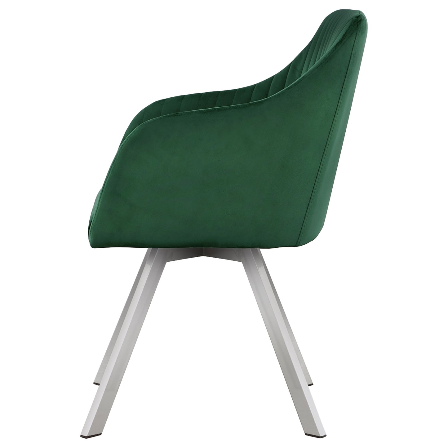 Arika Velvet Upholstered Swivel Dining Arm Chair Green