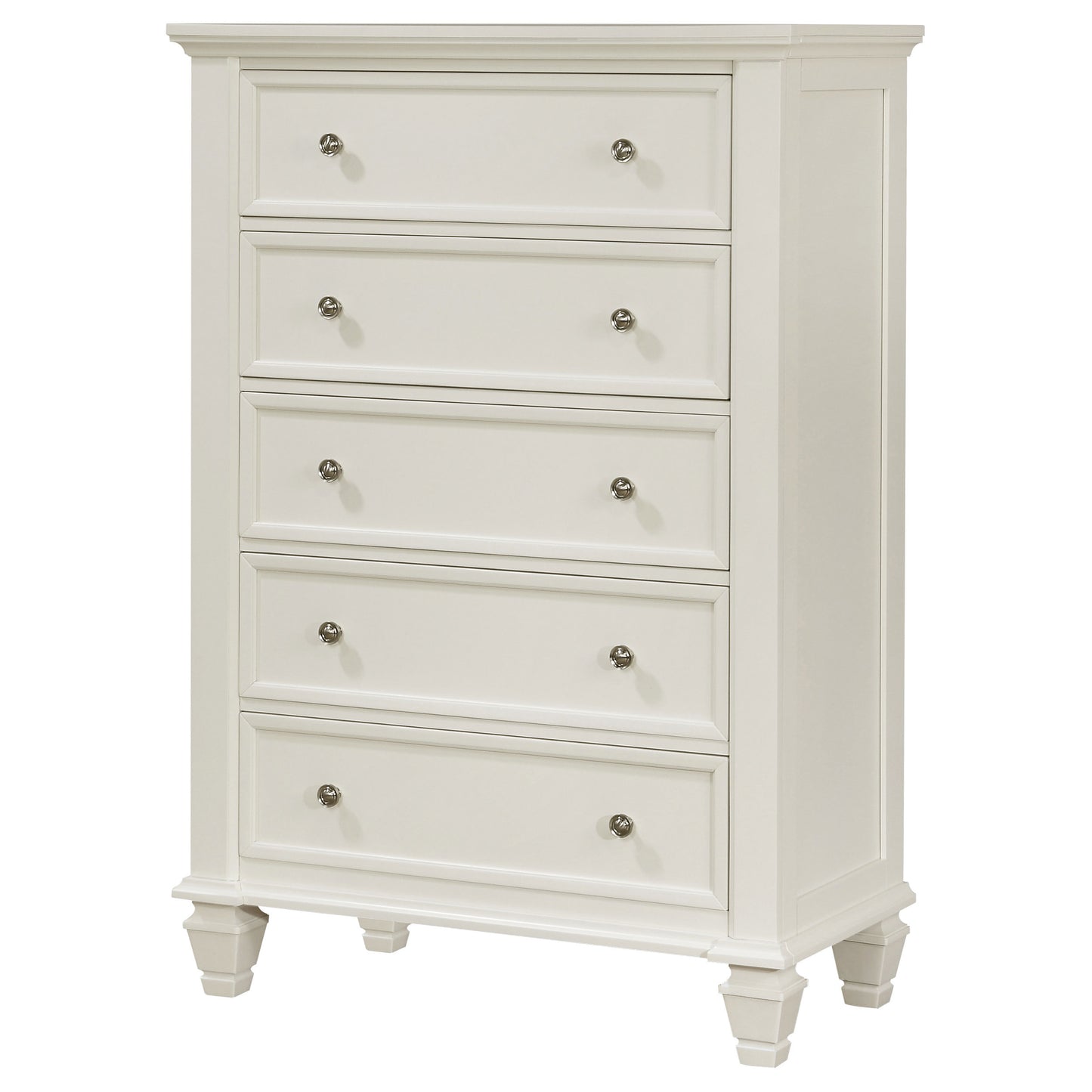 Sandy Beach 5-drawer Bedroom Chest Cream White