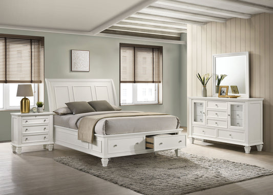 Sandy Beach 4-piece Eastern King Bedroom Set Cream White