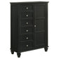 Sandy Beach 8-drawer Door Chest Black