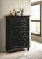 Sandy Beach 8-drawer Door Chest Black