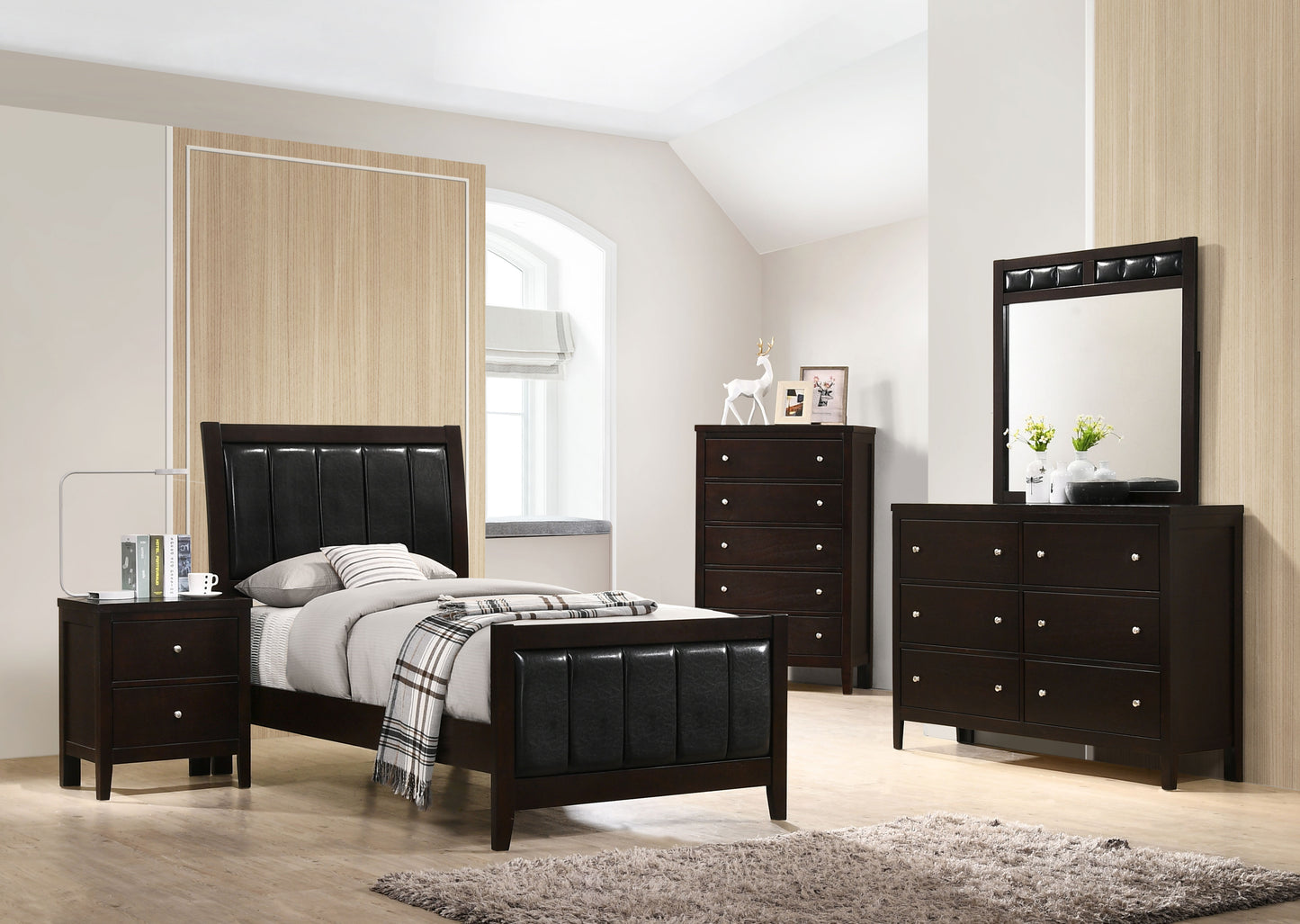 Carlton 4-piece Twin Bedroom Set Cappuccino