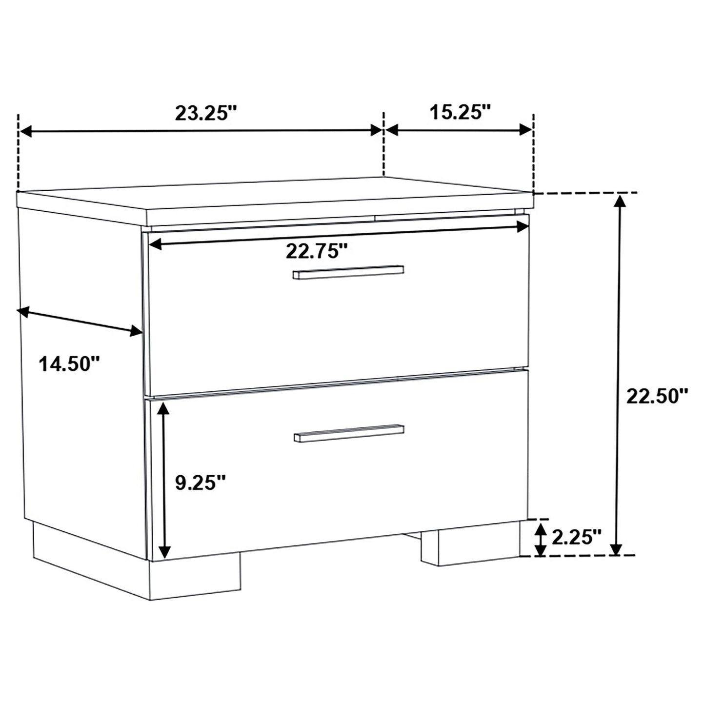 Felicity 4-piece Twin Bedroom Set White High Gloss