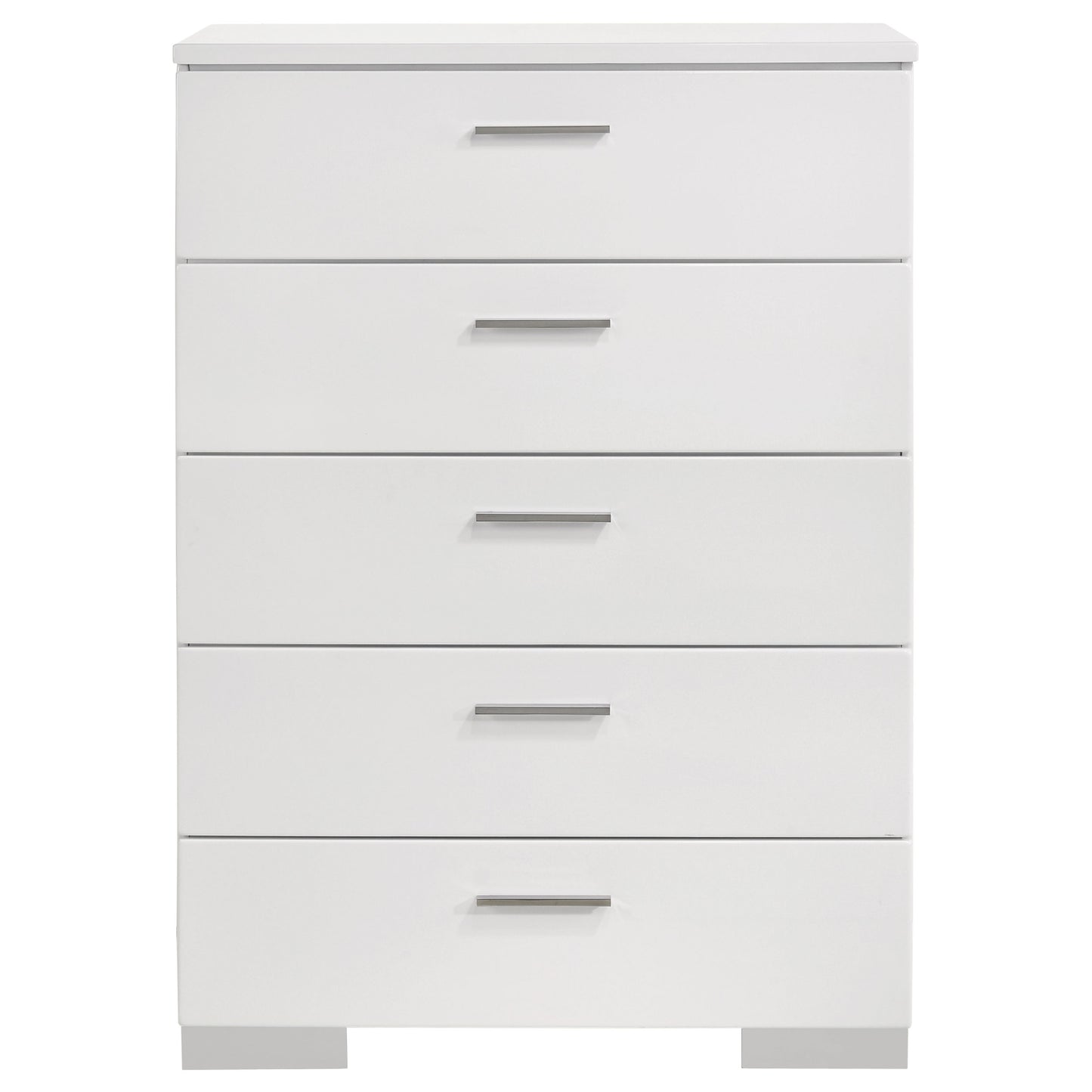 Felicity 5-drawer Bedroom Chest White High Gloss