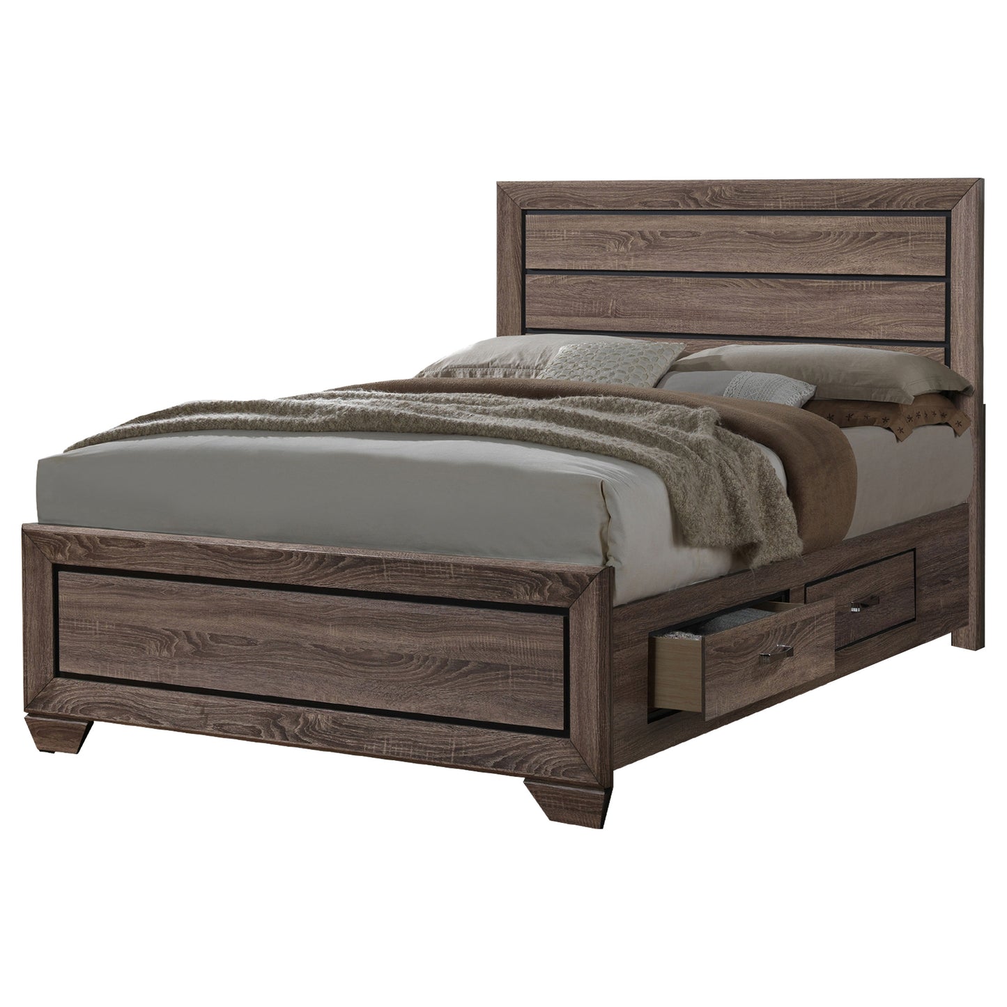 Kauffman 4-piece California King Bedroom Set Washed Taupe