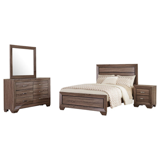 Kauffman 4-piece Eastern King Bedroom Set Washed Taupe