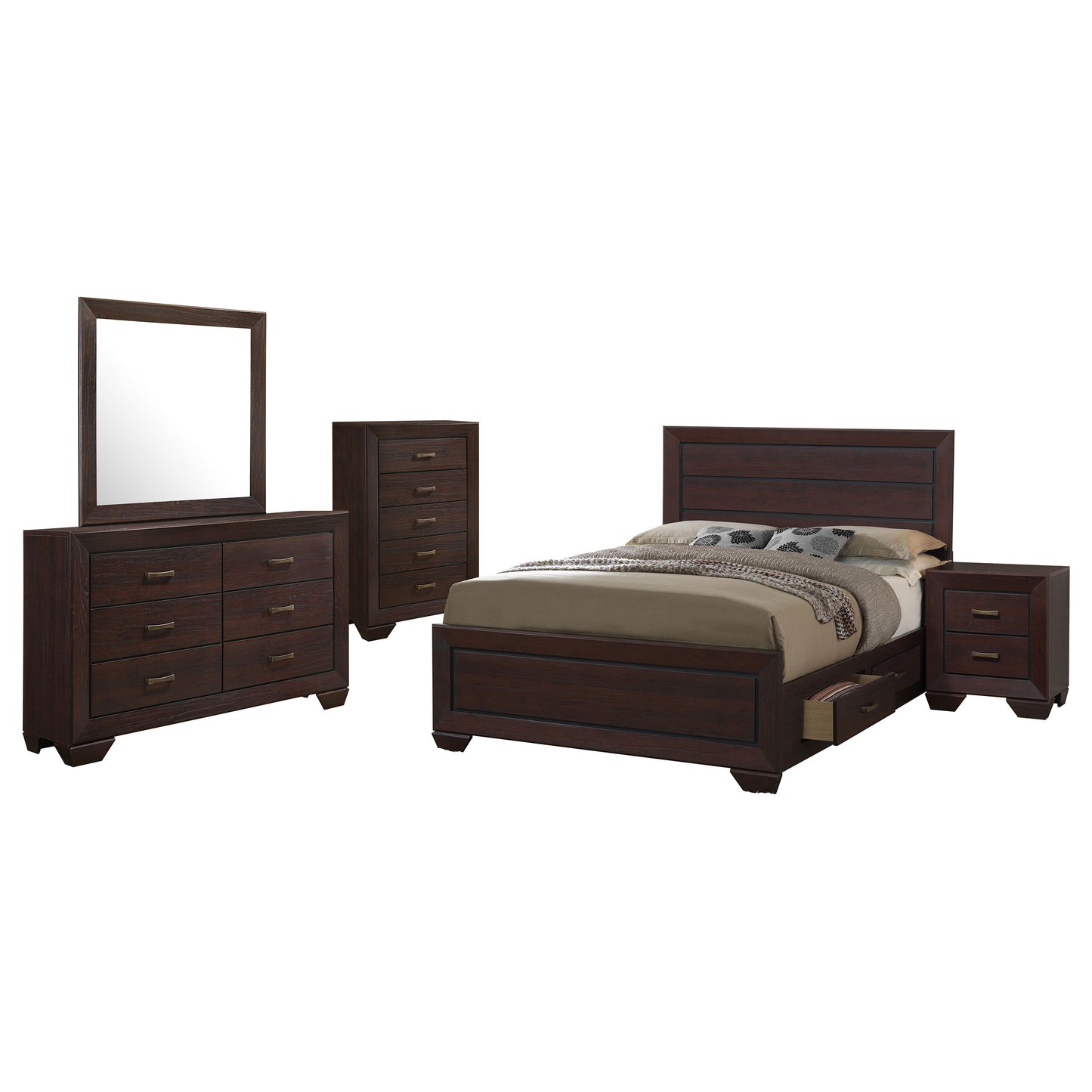 Kauffman 5-piece California King Bedroom Set Dark Cocoa